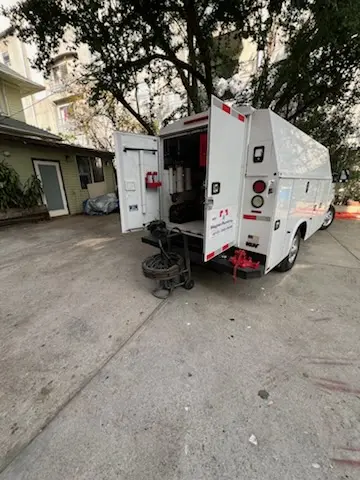 Magnet Plumbing service vehicle on-site for Water Heater Repair in West Palm Beach